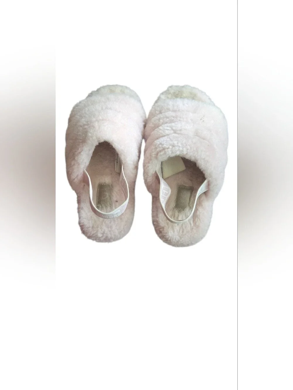 UGG Fluff Yeah Pink Sheepskin Slingback Slide Slippers Kids Girls Size 13